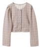 Music Cardigan Cut Tweed Short Jacket for Pink Beige [Earth & Ecology] Women,