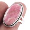 Natural Rhodochrosite Gemstone Handmade 925 Sterling Silver Gift Ring S.8 U4D82