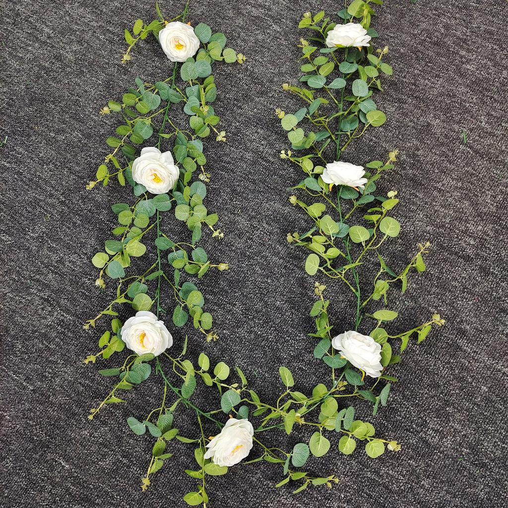 Шелковые искусственные цветы, виноградная лоза, подвесные цветы для стены, рождественские искусственные растения из ротанга, гирлянда из листьев