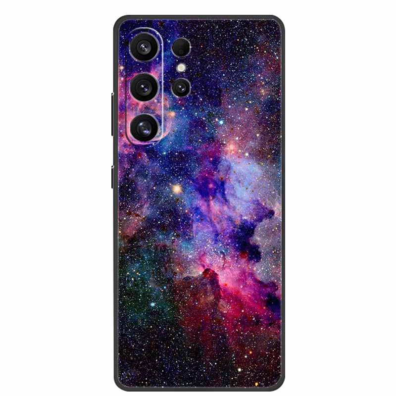 For Samsung Galaxy S26 Ultra Case Bumper Starry Sky Soft Silicone TPU Back Cover for Samsung S26 Ultra Phone Case Cute Cat Cover