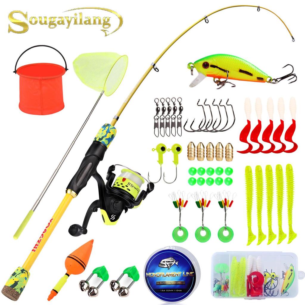 Портативная телескопическая удочка и катушка, комплекты для путешествий, спорта на открытом воздухе, наборы спиннинговых удочек