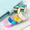 Waterproof Graphic Tape Rainbow Sparkle Metallic Tape Mirror Wrapping Holographic  School Supplies.