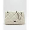Женская стеганая сумка через плечо с цепочкой кремового цвета
