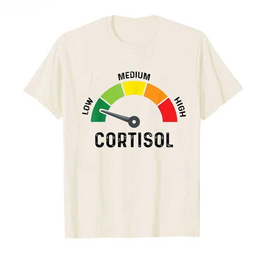 Low Cortisol Levels V Meme Tshirt for Unisex Women Cotton T Shirts Short Sleeve Tops High Quality Tops
