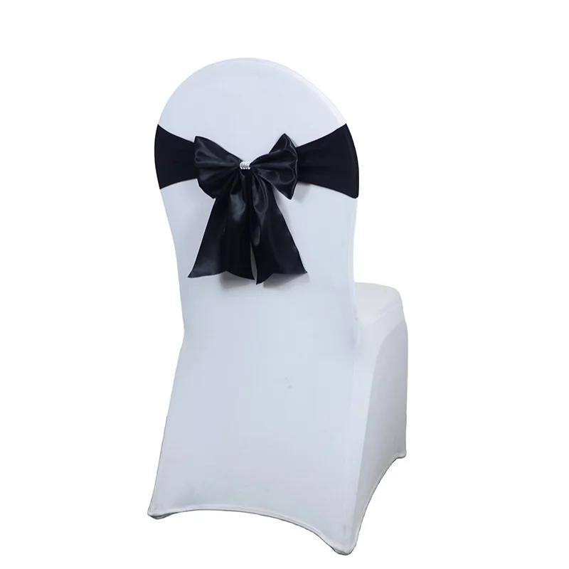 Атласные ленты для свадебных стульев, галстуки-бабочки, ленты из спандекса, подходят для всех украшений, для вечеринок на день рождения в отеле, мода, роскошь, 10/50/100 шт.