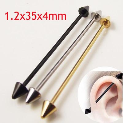 Серьги-гвоздики из нержавеющей стали 14G/16G с острым концом для промышленного пирсинга тела