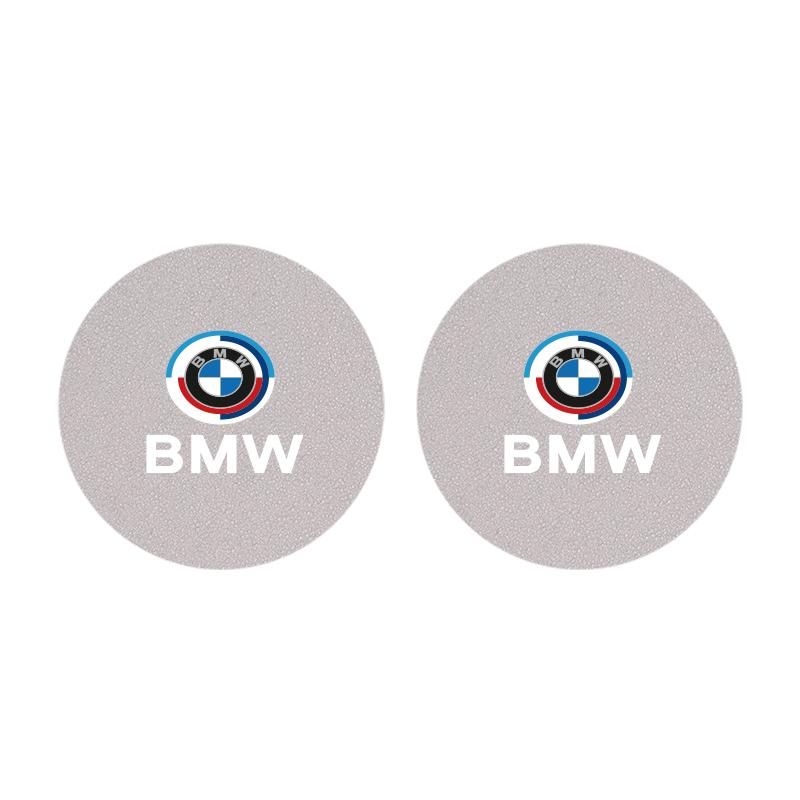 For BMW E82 2Pcs Car Coaster Suede Mat Water Cup Anti-slip Pad Auto Interior Sticker For BMW X1 X2 X3 X5 X4 X6 X7 iX3 F20 F10 F07 E70 E46 E9