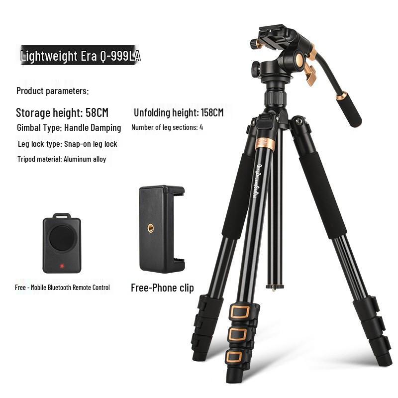 Легкий складной штатив для DSLR Q999 из алюминиево-магниевого сплава - Портативный и устойчивый для съемки