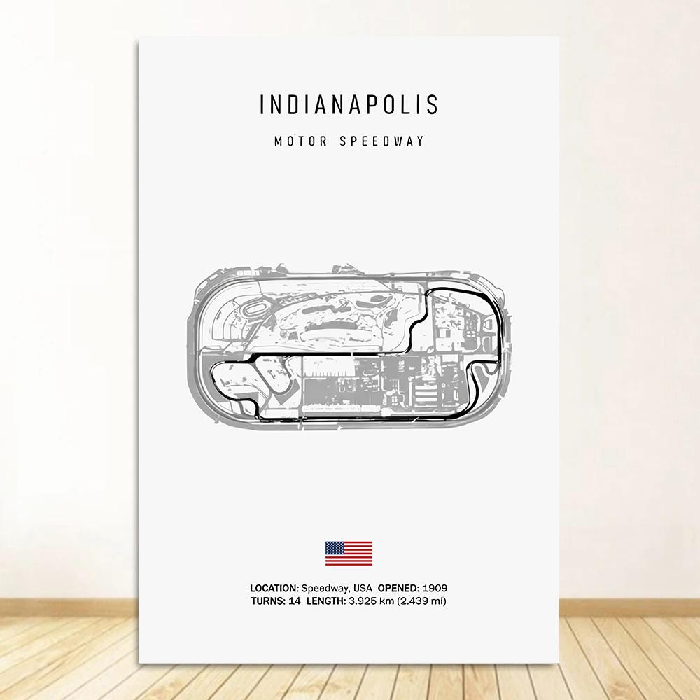 Classic Black And White Vintage Wall Art Formula 1 Imola Monaco Monza Circuit HD Oil On Canvas Posters And Home Decor Gifts