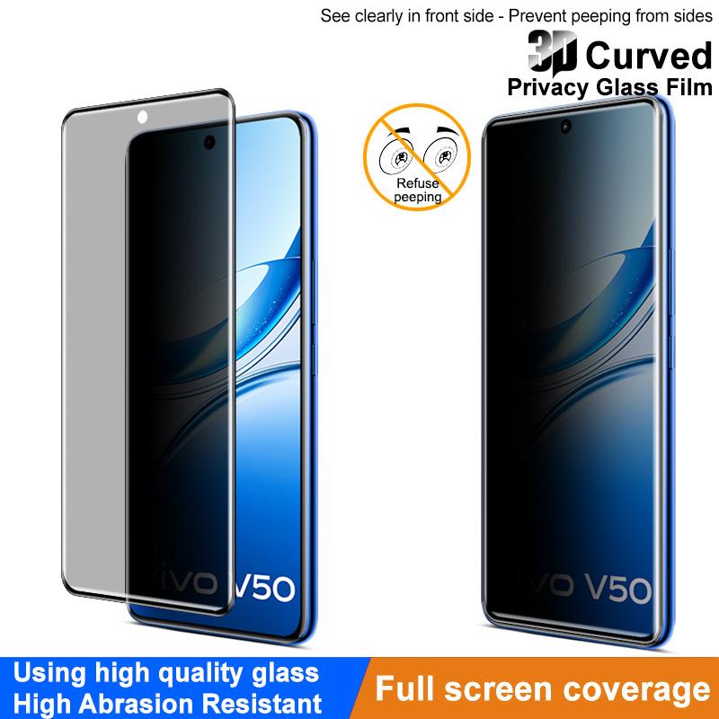 IMAK For Vivo V50e 5G/V50 5G Anti Spy Screen Protector Full Cover Tempered Glass Film