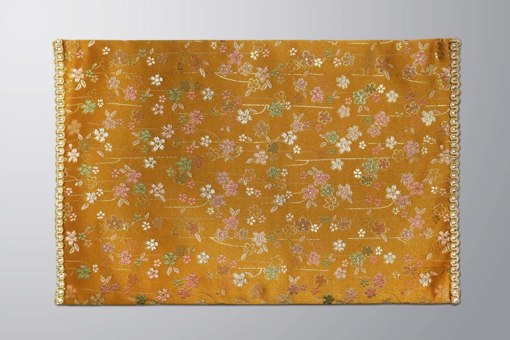 Fire-retardant Buddhist Altar Mat with Cherry Blossom Pattern (size 25, with Gold Border) from Isemura, Kyoto Buddhist Altars.