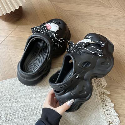 Милые женские летние туфли на толстой подошве с мягкой подошвой и увеличивающие рост, суперхит, пляжные шлепанцы с открытым носком, новинка 2025 года