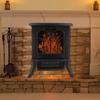 Useful Electric Fireplace Stove Freestanding Glass Front Panel Keep Warm