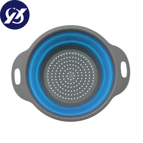 Силиконовая складная корзина для овощей, складная сушилка для мытья с ручкой, корзина для фильтра для фруктов и овощей