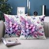 1 pieces -2D flat printing Lilac And Butterfly Patterned Decorative Throw Pillows Polyester pillowcase, sofa  cushion cov