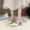 Baotou Slippers Autumn New Pointed Toe Shallow Mouth Sequin Slip-on Non-Slip High Heels