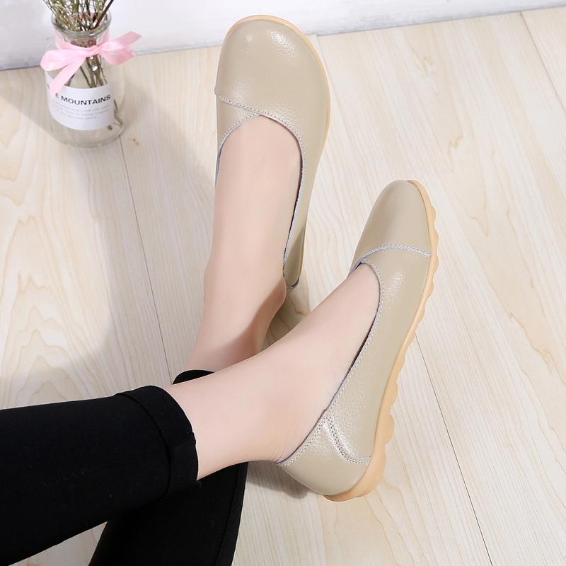 Women Leather Driving Moccasins Comfort Flats Casual Slip On Blue Nurse Plus Size Summer Ballet Shoes for Girl