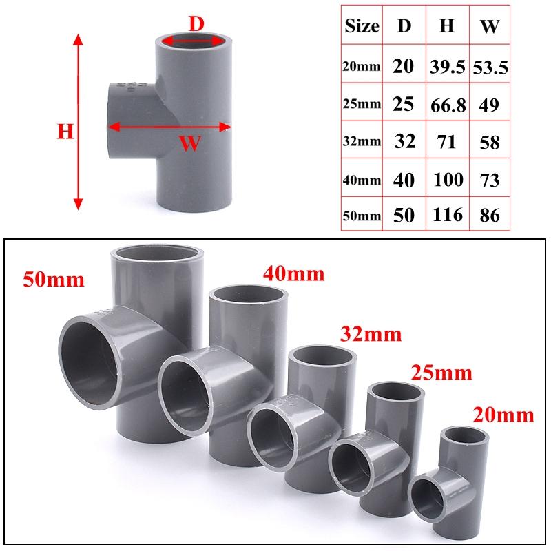 2Pcs 20~50mm PVC Pipe Connector Garden Irrigation Grey Ball Valve Aquarium Direct Tee Elbow Union Joint Pipe Clamp Cross Joint