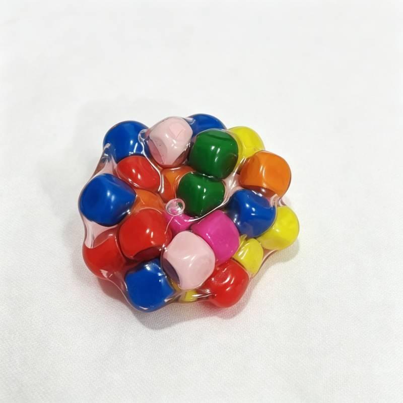 Handmade Wooden Squeezable Noisy Fidget Ball Creative Stress Relief Toy Suitable for All Age Groups