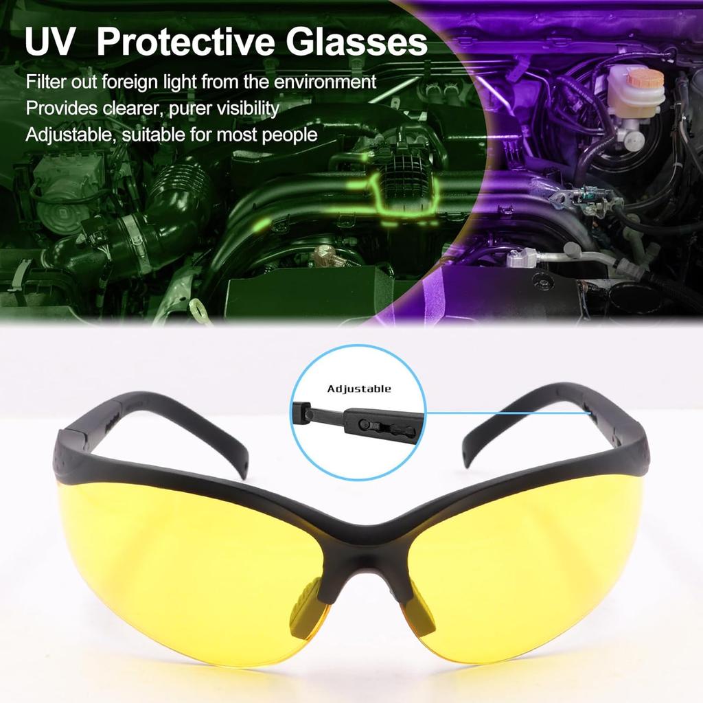 Детектор утечек кондиционера Vansky: Профессиональный автомобильный инструмент 68 светодиодов Автомобильный AC УФ Краситель Обнаружение утечек Комплект с защитными очками