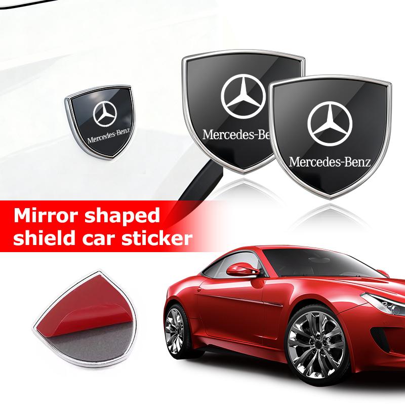 AABGV1 Car Alloy Shield Emblem Side Fender Body Trunk Badge Sticker For Benz AMG Exclusive W204 W222 W205 W203 W213 W124 W108 W126