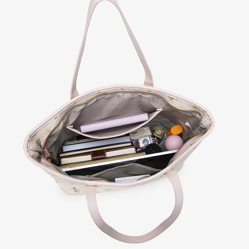 Трендовый зарубежный стиль 2025 новая сумка-тоут женская большой вместимости для поездок на работу на плечо ручная сумка с принтом новая сумка-тоут