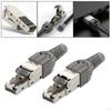 Разъем Cat7 Cat6A RJ45, металлические экранированные оконечные заглушки Ethernet без инструментов