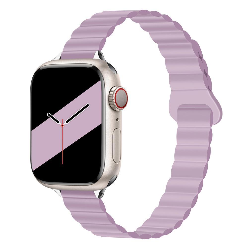 Женский тонкий силиконовый ремешок с магнитной застежкой для Apple Watch S11 10 46/42 мм 45 мм 44 мм Тонкие ремешки 38 мм 40 мм 41 мм Браслет iWatch SE 9 8 7 6