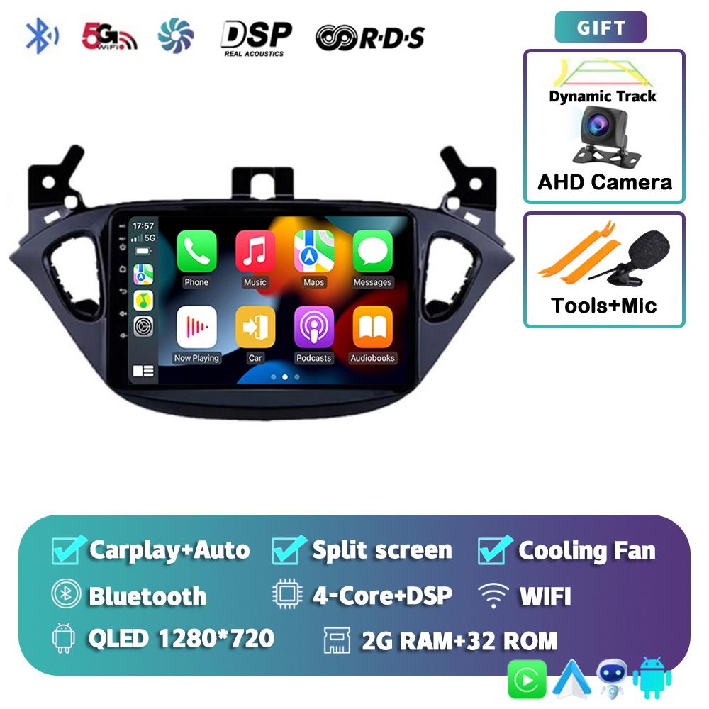 Android 14 Carplay Auto для Opel Corsa 2015-2019 для Opel Adam 2013-2016 автомобильный радиоприемник GPS мультимедийный проигрыватель DSP стерео 2din 2 Din