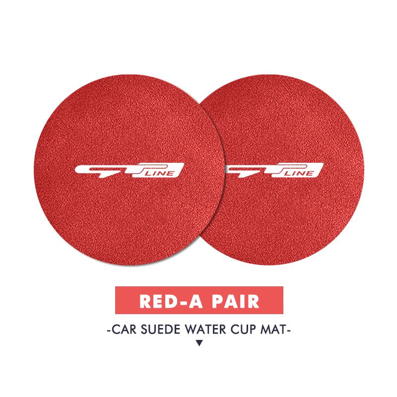 Car Anti Slip Mat Coaster Water Cup Slot Decorate Accessories For KIA gt gtline Xline ceed Forte RIO STINGER Seltos K3 K4