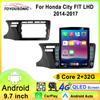 Автомобильное радио для Honda City 2014 2015 2016 2017 CarPlay Мультимедийный Видеоплеер Стерео QLED Android12 Авто 4G GPS 2Din