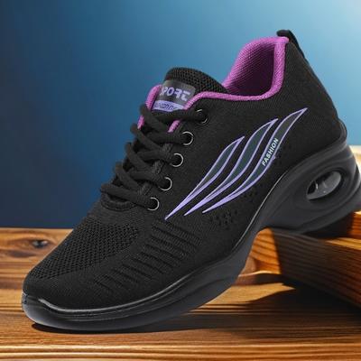 Танцевальная обувь на воздушной подушке Женская для среднего и пожилого возраста Четыре сезона Дышащая На среднем каблуке Обувь для бальных танцев Мягкая подошва Нескользящая Сетчатая Обувь для мамы