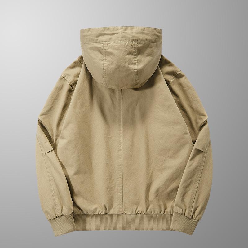 Куртка с капюшоном из хлопка, мужская, весна-осень, повседневная, американская, свободная, горная куртка