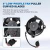 Cooling Fan Motor Ventilator Assembly 147CFM 12V Puller Low Profile Fan