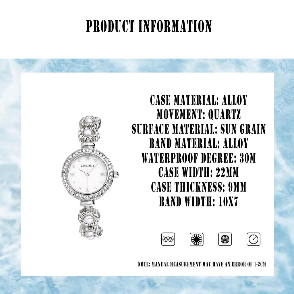 UTHAI V8 Women's Watches Luxury Antique Pearl Bracelet Watch Shell Diamond Dial Waterproof Ladies Fashion Quartz Clock Watch