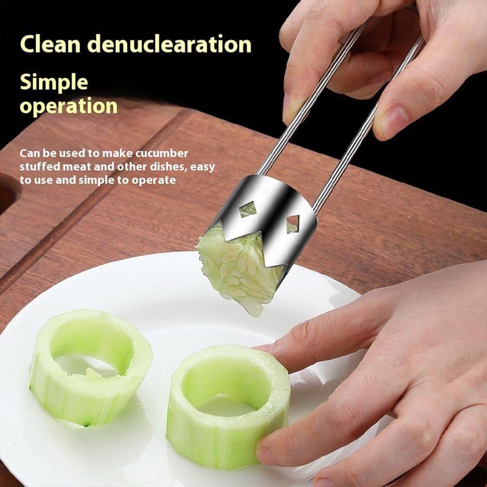 Stainless Steel Tomato Stem Corer Tool Embedded Pepper Corer Seed Remover Tool Strawberry Huller