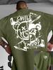 Summer 100 pure cotton Unisexs casual smile enjoyUnisext bear street graffiti style loose round neck short sleeved Tshirt top