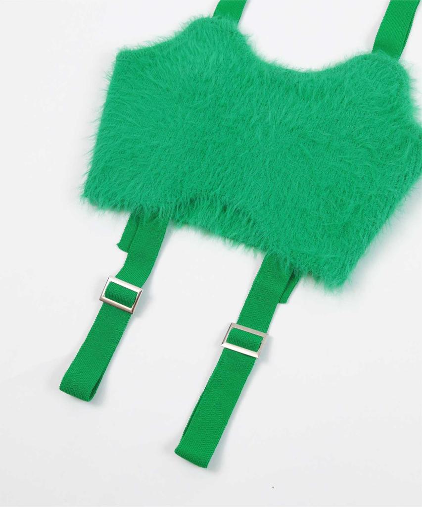 Miette Вязаный Подвязочный Пояс Дизайн Мохнатый Бюстье Свободный Розовый (RCXX0801) Женский, Размер,