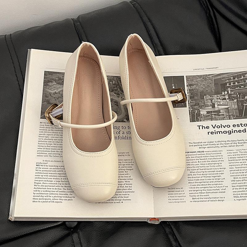 Французский ретро увеличивающий рост поздний вечер ветер увеличивающий рост нежные туфли женские 2025 новый летний балет одинарные туфли мягкие туфли