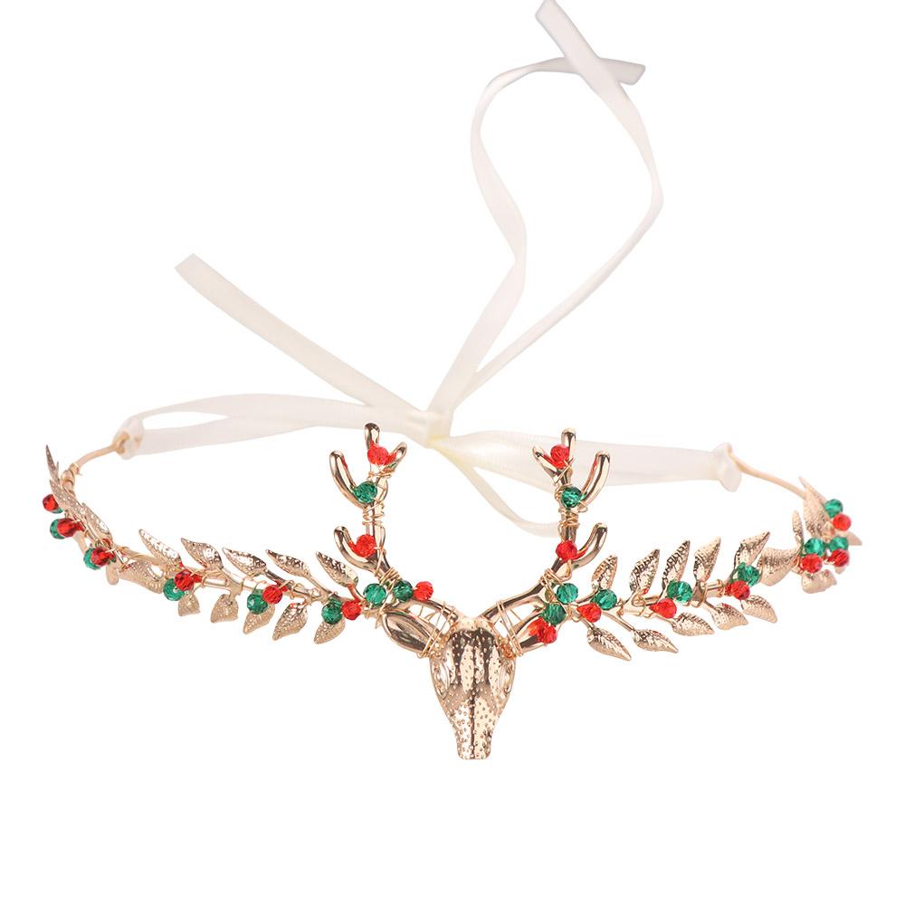 Crystal Christmas Headband Hair Comb Antlers Hairband Fashion Hairpin Set Merry Christmas