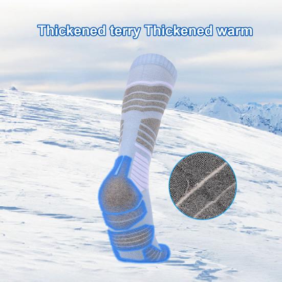 1 пара зимних лыжных носков для женщин, теплые носки для походов, высокие до колена, хлопковые носки для сноуборда, катания на лыжах и велоспорта на открытом воздухе