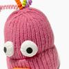 Женская вязаная шапка с дизайном "сосисочный рот", с защитой ушей, теплая шапка, 3D большие глаза, универсальная шапка, зимний аксессуар