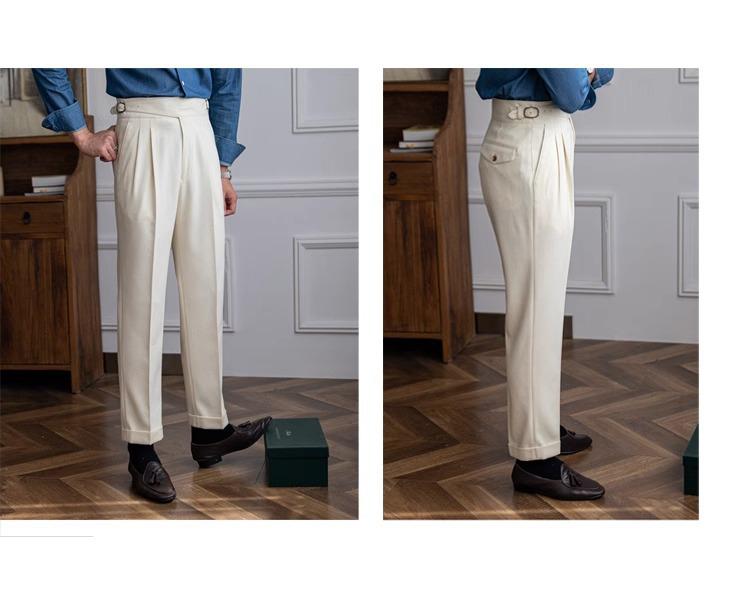 2023 Autumn/Winter Italian Naples High-Waist Straight Men's Casual Trousers