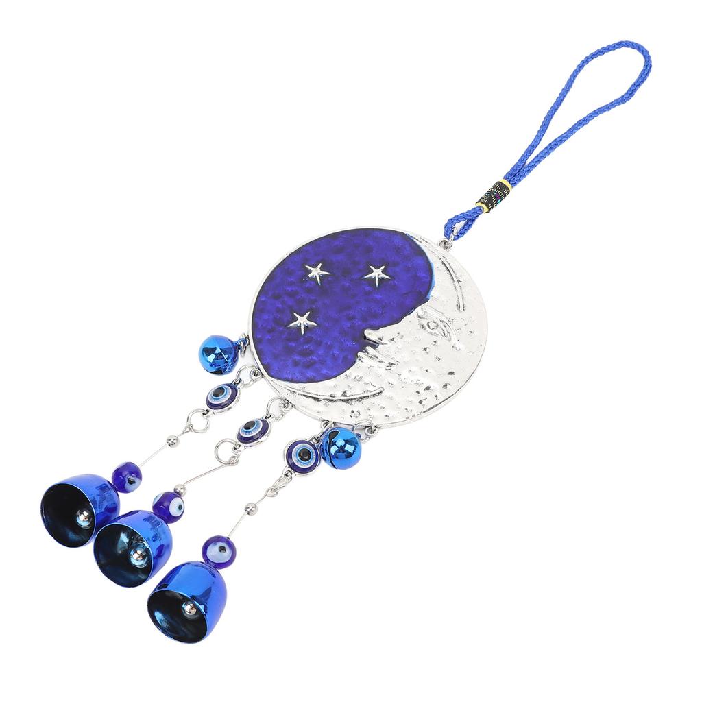 Evil Eye Moon Star Decor Zinc Alloy Evil Eye Wind Bell Hanging Ornament for Home Car