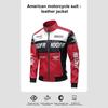 Мотоциклетная кожаная куртка свободная модная летная кожаная куртка мужская вышитая кожаная куртка мужская
