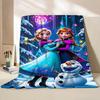Disney Frozen Elsa Princess Childrens Adult Soft Flannel Blanket Fluffy Baby Plush for Bedroom Travel Office Cover Warm Blankets