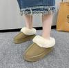 Women Thick Sole Faux Fur  Winter Plush Warm Cotton Shoes Woman Indoor Outdoor Non Slip Fluffy Platform Slippers 2024
