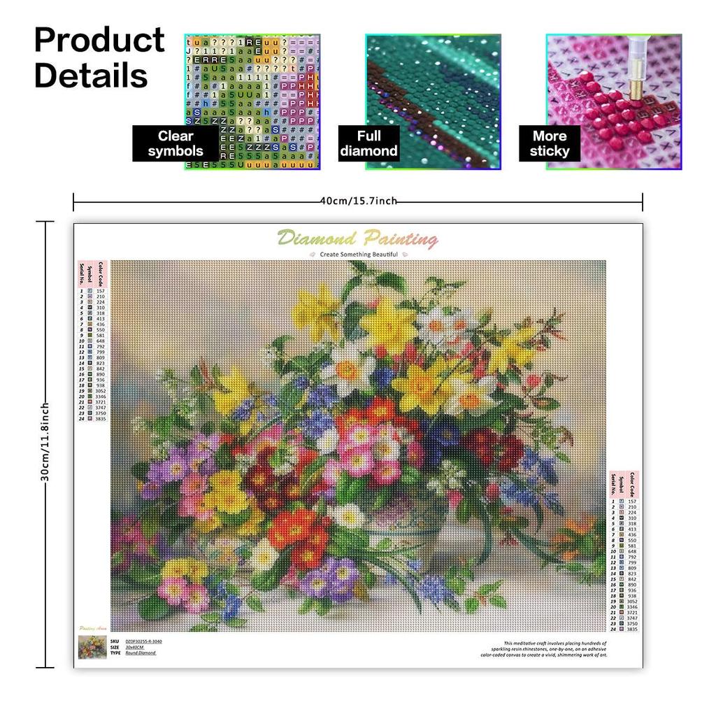 Полный круглый алмаз живопись цветок ремесло комплект 5D DIY Алмазная мозаика рукоделие украшение дома 30x40 см/12x16 дюймов