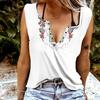 Женские майки, сексуальные летние топы без рукавов с v-образным вырезом, жилет с 3D симметричным узором и принтом, крутые легкие топы