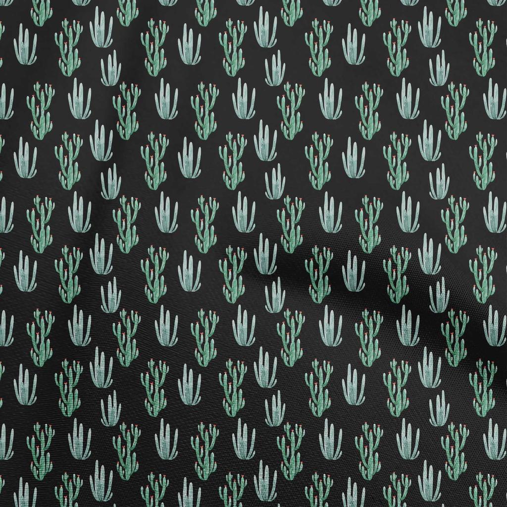 oneOone Cotton Flex Light Blue Fabric Cactus Fabric For Sewing Printed Craft Fabric By The Yard 40 Inch